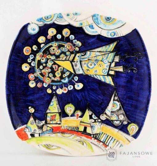 talerz Kosmolot- unikatowa ceramika artystyczna
